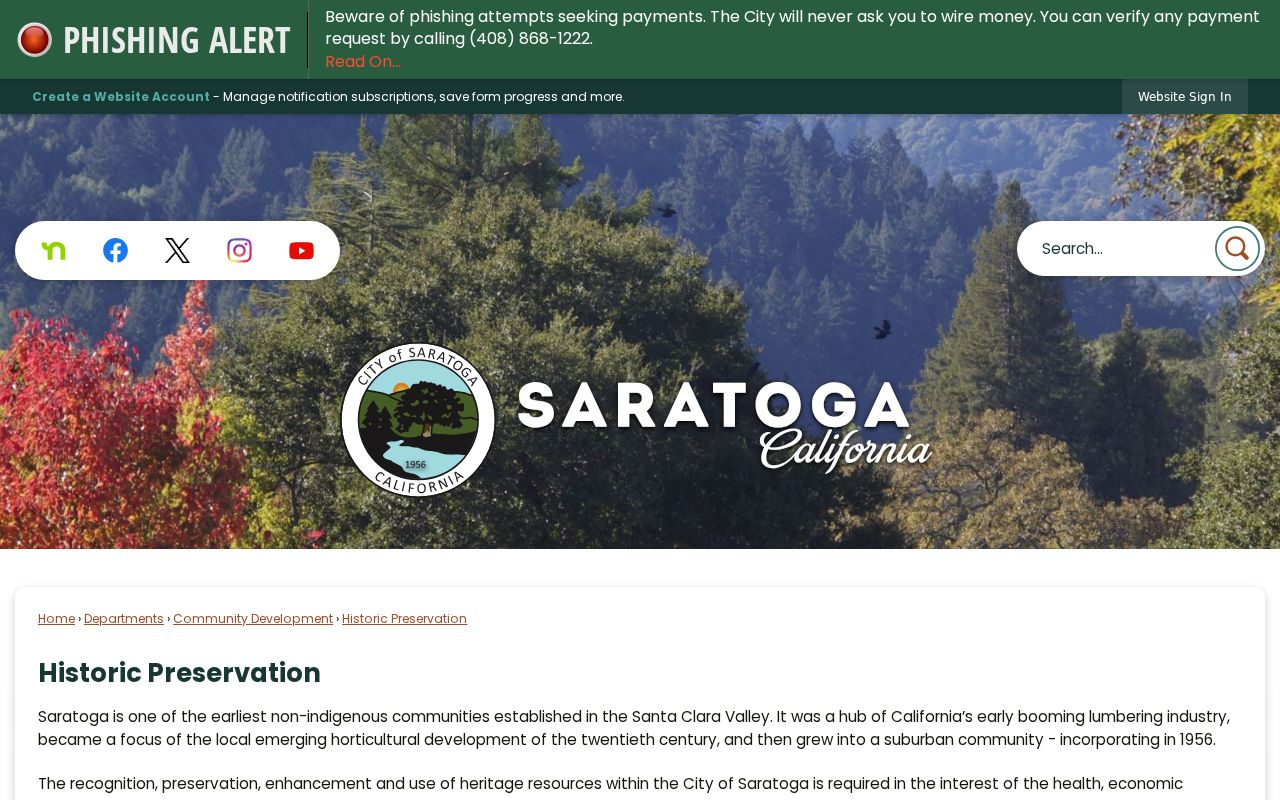 Saratoga city directory historic preservation collection