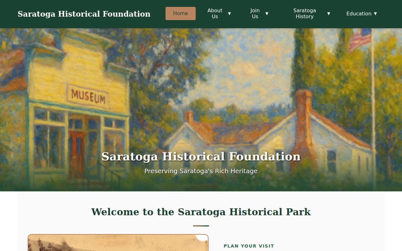 Saratoga residents directory view of Saratoga Historical Foundation resources