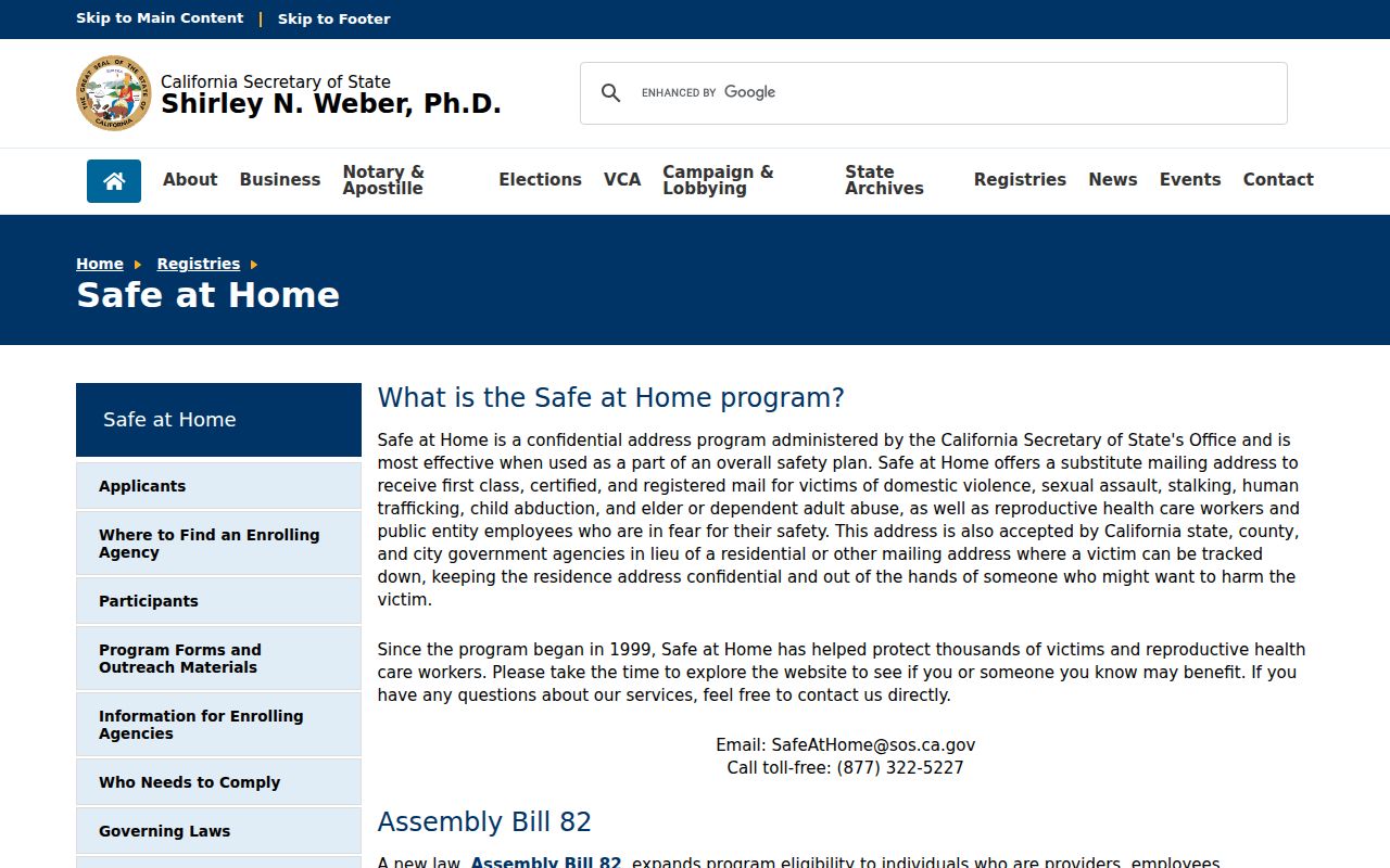 Saratoga neighbors Safe at Home address confidentiality