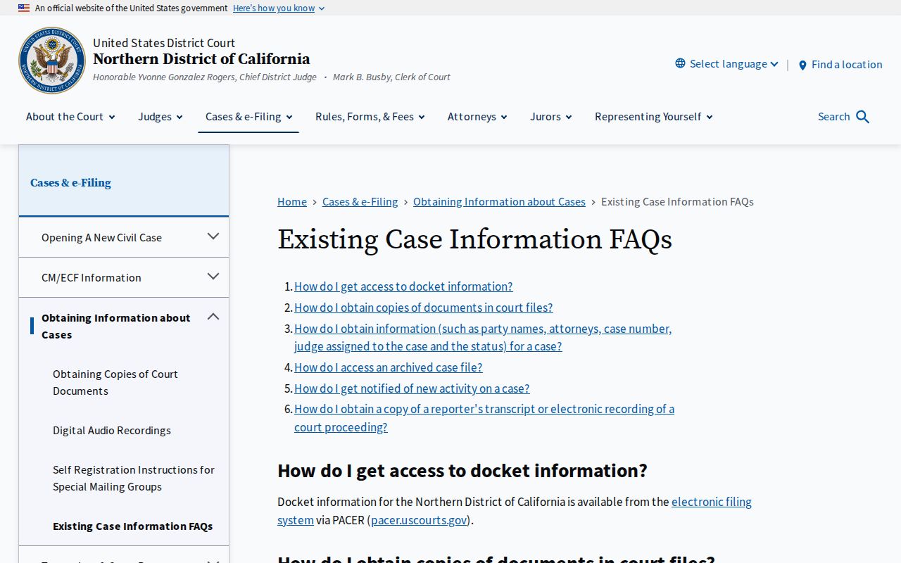 Saratoga resident lookup reference for Northern District federal case access