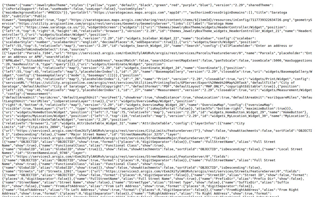 Saratoga street directory GIS parcel viewer and map layers